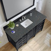 Brittany 60" Single Vanity, Black Onyx w/ 3 CM Parisien Bleu Silestone Top w/FreePower Wireless Charger