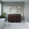 Brittany 60" Single Vanity, Burnished Mahogany w/ 3 CM Parisien Bleu Silestone Top