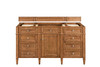 Brittany 60" Single Vanity, Saddle Brown w/ 3 CM Victorian Silver Silestone Top