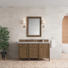 Brittany 60" Single Vanity, Saddle Brown w/ 3 CM Victorian Silver Silestone Top