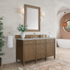 Brittany 60" Single Vanity, Saddle Brown w/ 3 CM Victorian Silver Silestone Top