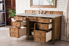 Brittany 60" Single Vanity, Saddle Brown w/ 3 CM Victorian Silver Silestone Top