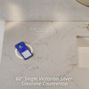 Brittany 60" Single Vanity, Saddle Brown w/ 3 CM Victorian Silver Silestone Top w/FreePower Wireless Charger