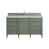 Brittany 60" Single Vanity, Smokey Celadon w/ 3 CM Eternal Jasmine Pearl Top