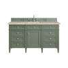 Brittany 60" Single Vanity, Smokey Celadon, w/ 3 CM Tajnar Eclos Top