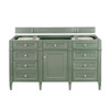 Brittany 60" Single Vanity, Smokey Celadon, w/ 3 CM Tajnar Eclos Top