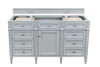 Brittany 60" Single Vanity, Urban Gray w/ 3 CM Lime Delight Silestone Top