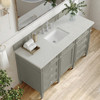 Brittany 60" Single Vanity, Urban Gray w/ 3 CM Lime Delight Silestone Top