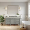 Brittany 60" Single Vanity, Urban Gray, w/ 3 CM Siberian Silestone Top
