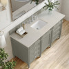Brittany 60" Single Vanity, Urban Gray, w/ 3 CM Siberian Silestone Top