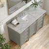 Brittany 60" Single Vanity, Urban Gray w/ 3 CM Victorian Silver Silestone Top