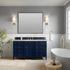 Brittany 60" Single Vanity, Victory Blue, w/ 3 CM Tajnar Eclos Top w/FreePower Wireless Charger