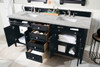 Brittany 72" Double Vanity, Black Onyx w/ 3 CM Victorian Silver Silestone Top