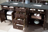Brittany 72" Double Vanity, Burnished Mahogany w/ 3 CM Parisien Bleu Silestone Top