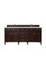 Brittany 72" Double Vanity, Burnished Mahogany w/ 3 CM Ethereal Noctis Silestone Top w/FreePower Wireless Charger