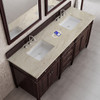 Brittany 72" Double Vanity, Burnished Mahogany, w/ 3 CM Tajnar Eclos Top w/FreePower Wireless Charger