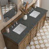 Brittany 72" Double Vanity, Saddle Brown w/ 3 CM Parisien Bleu Silestone Top