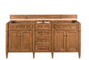Brittany 72" Double Vanity, Saddle Brown w/ 3 CM Victorian Silver Silestone Top