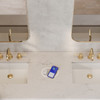Brittany 72" Double Vanity, Saddle Brown w/ 3 CM Victorian Silver Silestone Top w/FreePower Wireless Charger