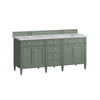 Brittany 72" Double Vanity, Smokey Celadon w/ 3 CM Carrara Marble Top