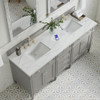Brittany 72" Double Vanity, Urban Gray w/ 3 CM Ethereal Noctis Silestone Top w/FreePower Wireless Charger