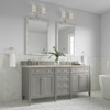 Brittany 72" Double Vanity, Urban Gray, w/ 3 CM Tajnar Eclos Top w/FreePower Wireless Charger