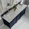Brittany 72" Double Vanity, Victory Bleu w/ 3 CM Victorian Silver Silestone Top