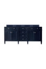 Brittany 72" Double Vanity, Victory Blue, w/ 3 CM Tajnar Eclos Top w/FreePower Wireless Charger