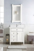 Brittany 30" Single Vanity, Bright White, w/ Single Hole 3 CM White Zeus Silestone Top & Backsplash