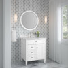 Brittany 30" Single Vanity, Bright White w/ 3 CM Carrara Marble Top