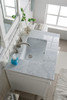 Brittany 30" Single Vanity, Bright White w/ 3 CM Carrara Marble Top
