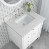 Brittany 30" Single Vanity, Bright White, w/ 3 CM Eternal Jasmine Pearl Silestone Top