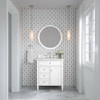 Brittany 30" Single Vanity, Bright White, w/ 3 CM Ethereal Noctis Silestone Top