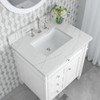 Brittany 30" Single Vanity, Bright White, w/ 3 CM Ethereal Noctis Silestone Top