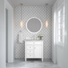 Brittany 30" Single Vanity, Bright White, w/ 3 CM Victorian Silver Silestone Top