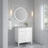 Brittany 30" Single Vanity, Bright White, w/ 3 CM Victorian Silver Silestone Top