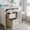 Brittany 30" Single Vanity, Bright White, w/ 3 CM Victorian Silver Silestone Top