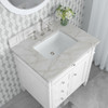 Brittany 30" Single Vanity, Bright White, w/ 3 CM Victorian Silver Silestone Top