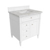 Brittany 30" Single Vanity, Bright White, w/ 3 CM Victorian Silver Silestone Top