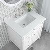 Brittany 30" Single Vanity, Bright White, w/ 3 CM White Zeus Silestone Top