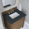Brittany 30" Single Vanity, Pecan w/ 3 CM Charcoal Soapstone Silestone Top