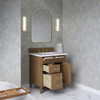 Brittany 30" Single Vanity, Pecan w/ 3 CM White Zeus Silestone Top
