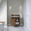 Brittany 30" Single Vanity, Pecan w/ 3 CM White Zeus Silestone Top