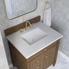 Brittany 30" Single Vanity, Pecan w/ 3 CM White Zeus Silestone Top