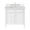 Brittany 36" Single Vanity, Bright White w/ 3 CM Ethereal Noctis Silestone Top