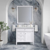Brittany 36" Single Vanity, Bright White w/ 3 CM Ethereal Noctis Silestone Top
