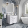 Brittany 36" Single Vanity, Bright White w/ 3 CM Ethereal Noctis Silestone Top