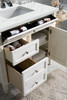 Brittany 36" Single Vanity, Bright White w/ 3 CM Ethereal Noctis Silestone Top