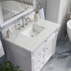 Brittany 36" Single Vanity, Bright White w/ 3 CM Ethereal Noctis Silestone Top