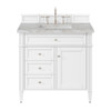 Brittany 36" Single Vanity, Bright White w/ 3 CM Victorian Silver Silestone Top